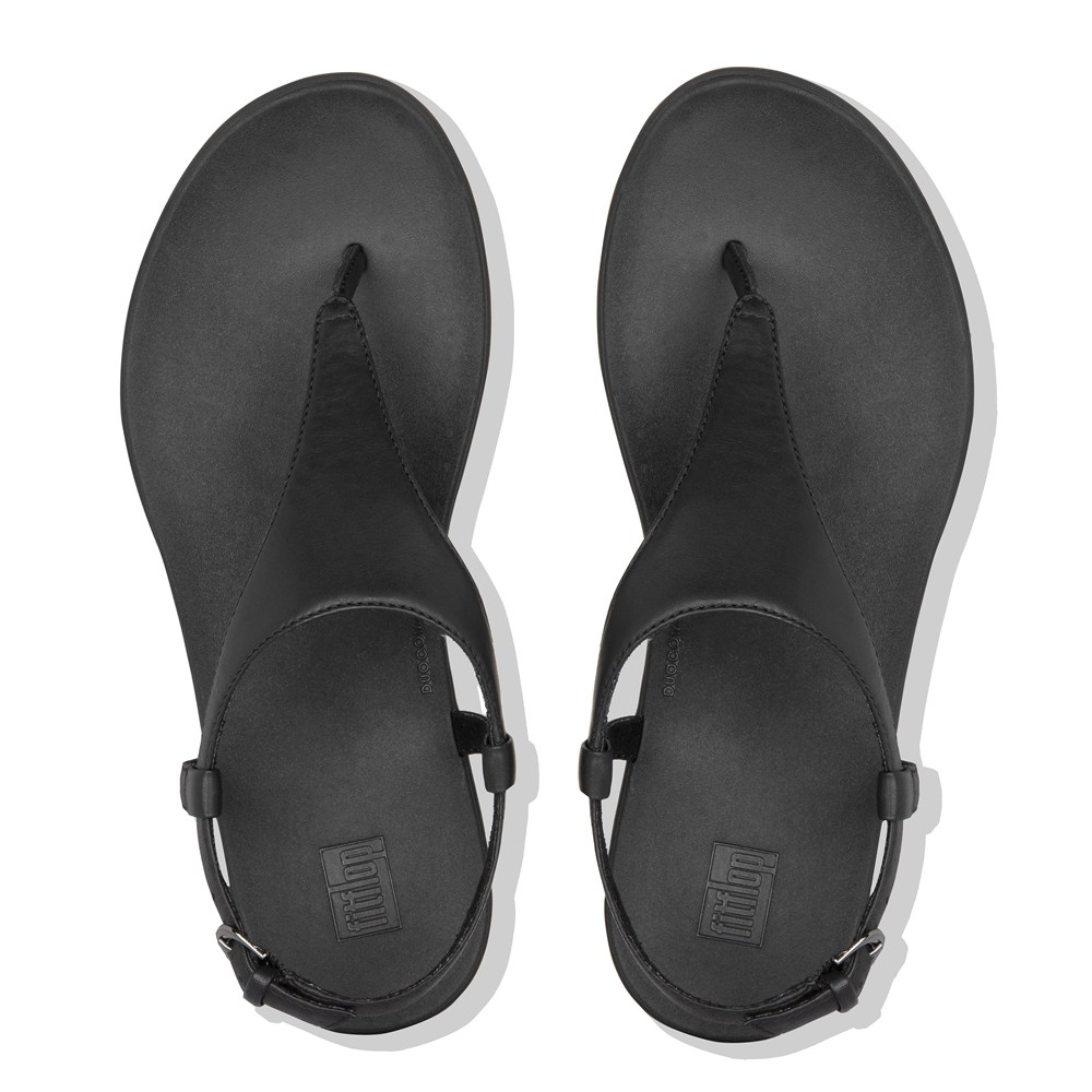 Fitflop Womens Sandals Black - Lainey Leather Back-strap - 39ZAWPHVD